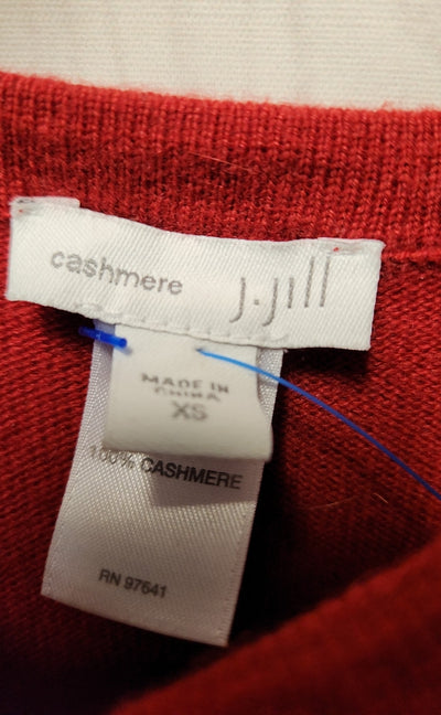 J Jill Women's Size XS Red Cashmere Sweater