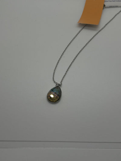 Silver Genunine Paua Shell Necklace