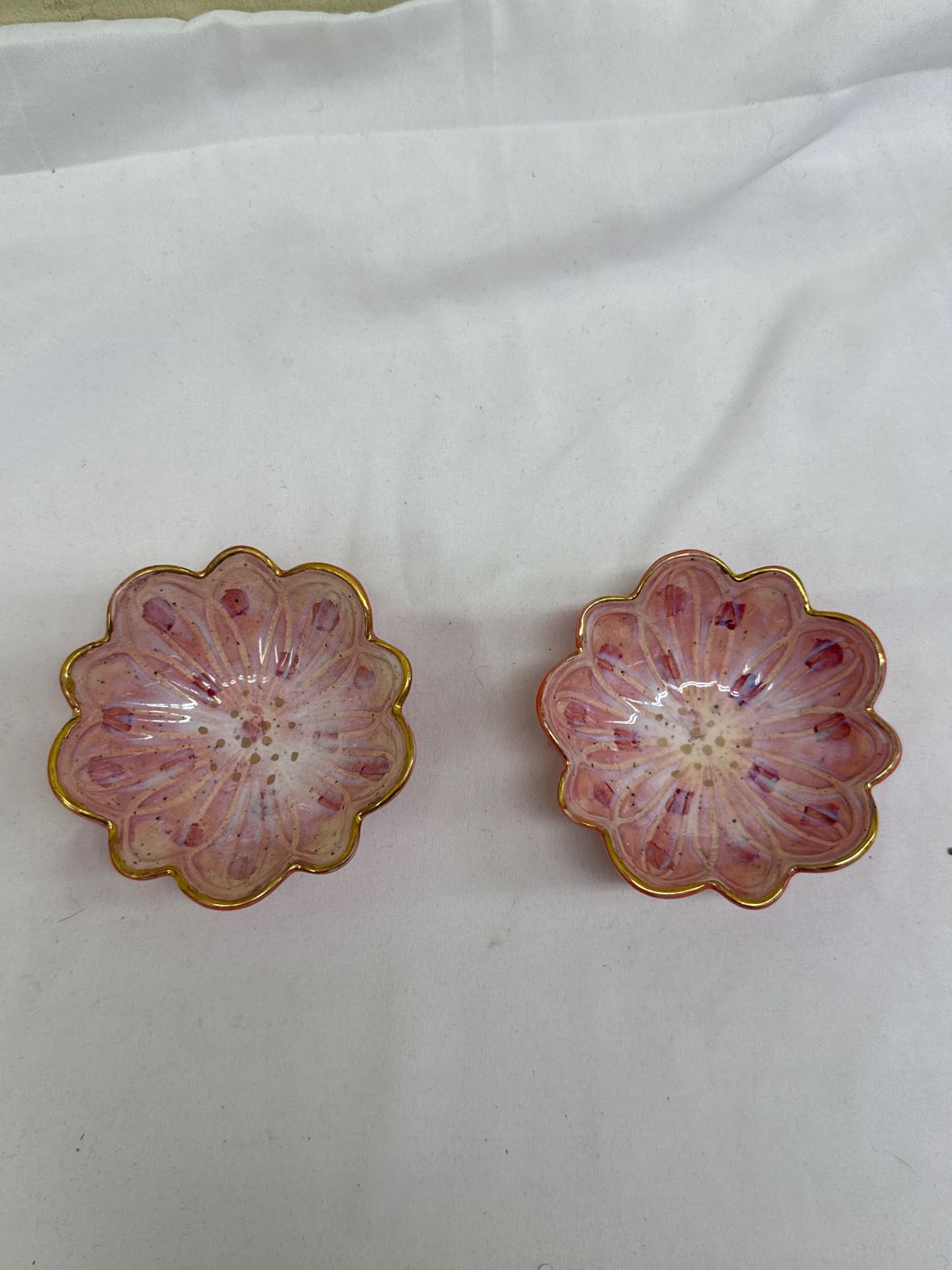 2PCS Pink Flower Dishes