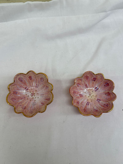 2PCS Pink Flower Dishes