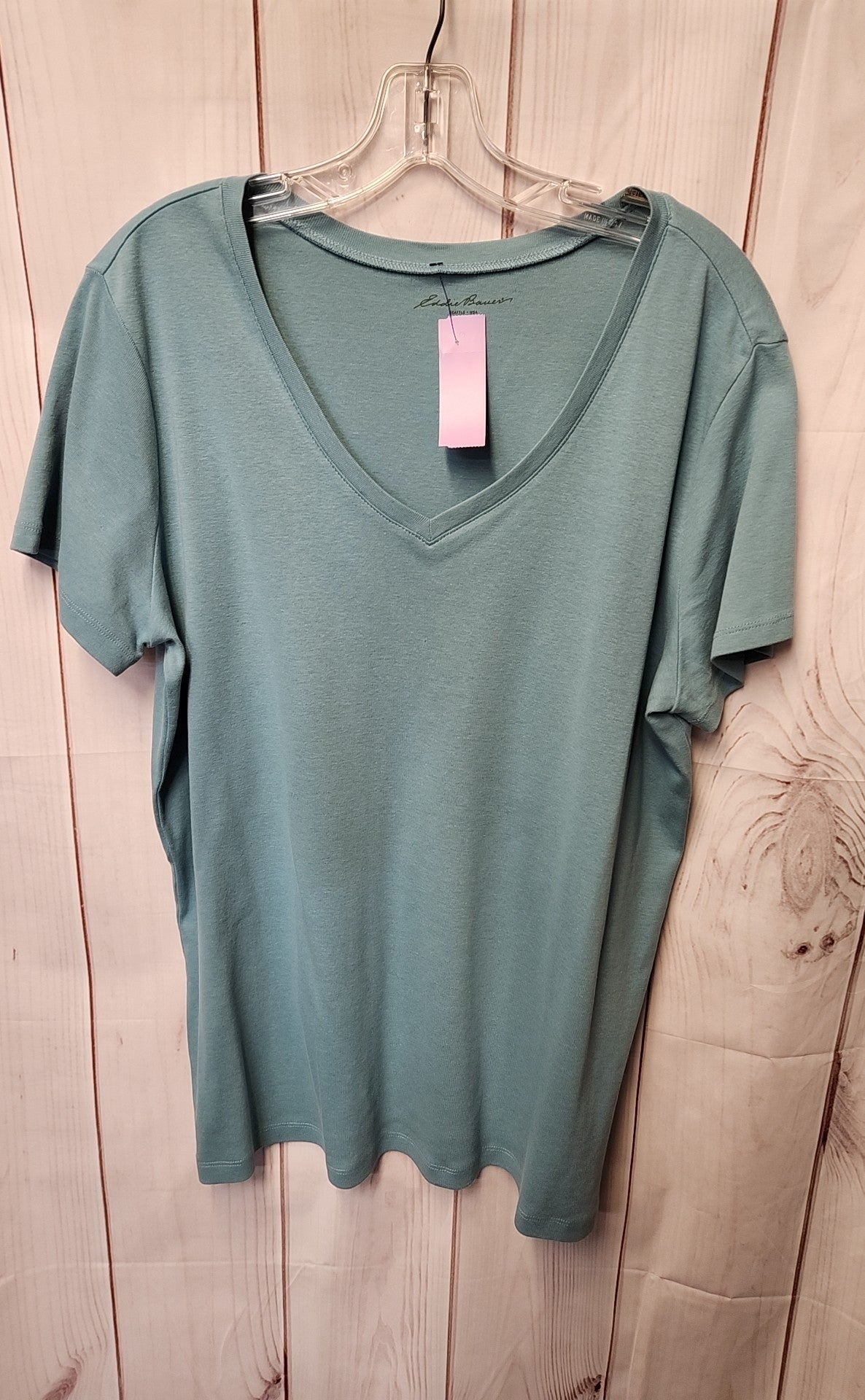 Eddie Bauer Women's Size XXL Green Short Sleeve Top