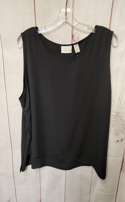 Chico's Women's Size 3 = US XL Black Sleeveless Top