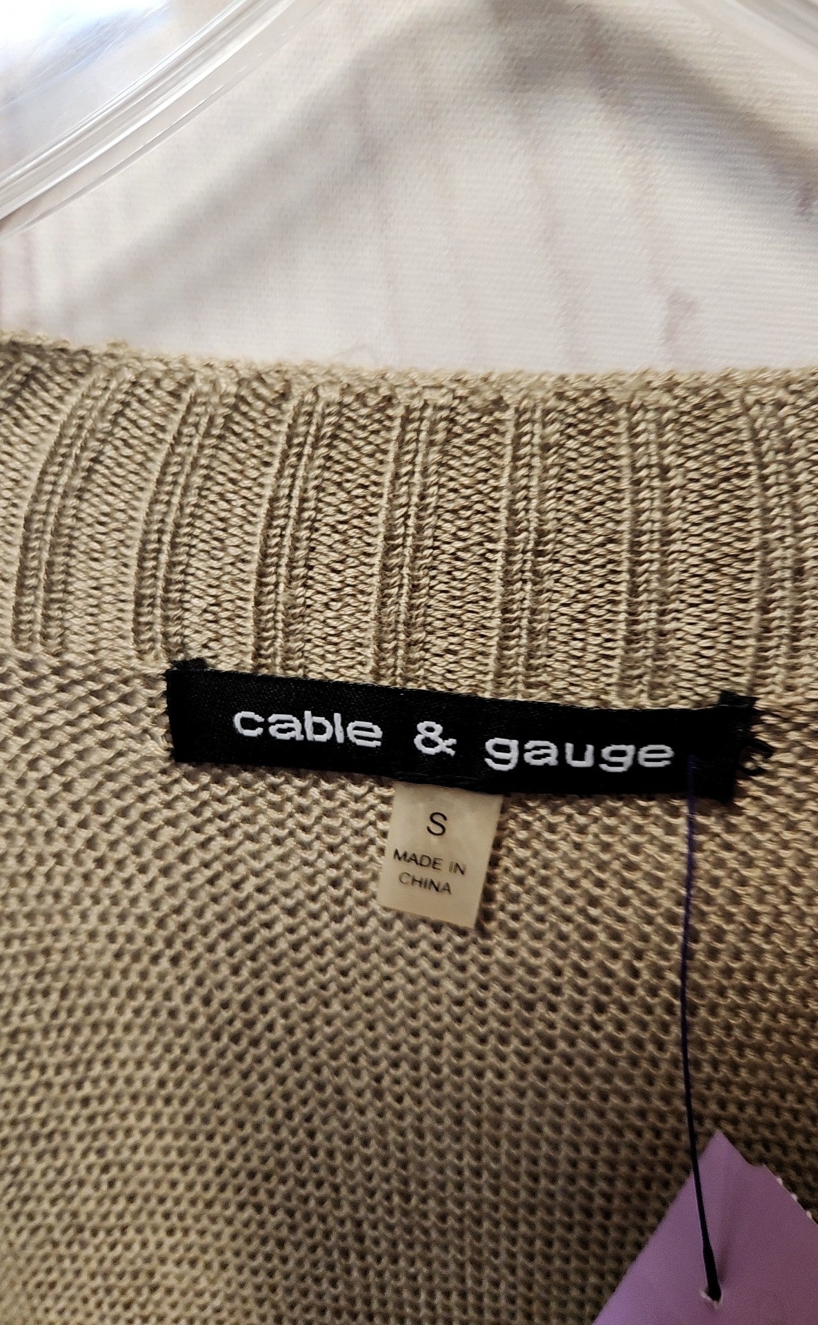 Cable & Gauge Women's Size S Tan Cardigan