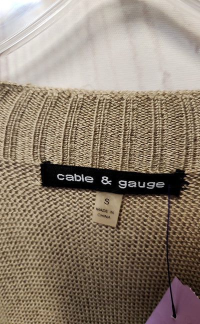 Cable & Gauge Women's Size S Tan Cardigan