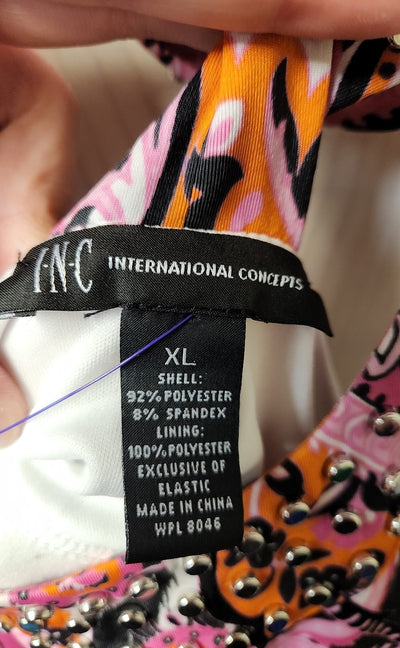 INC Women's Size XL Black & Pink Dress