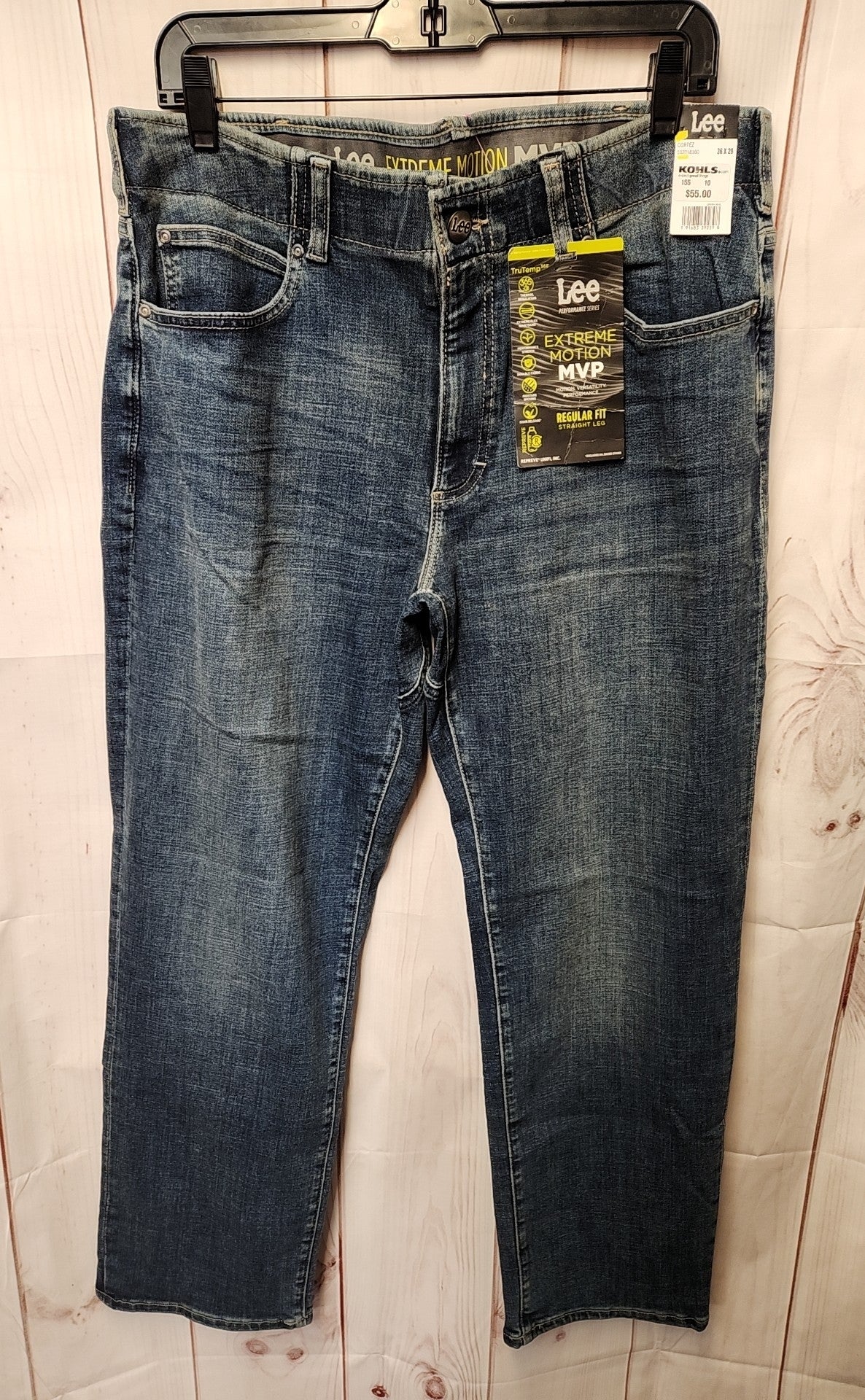 NWT Lee Men's Size 36x29 Blue Jeans Regilar Fit Straight Leg