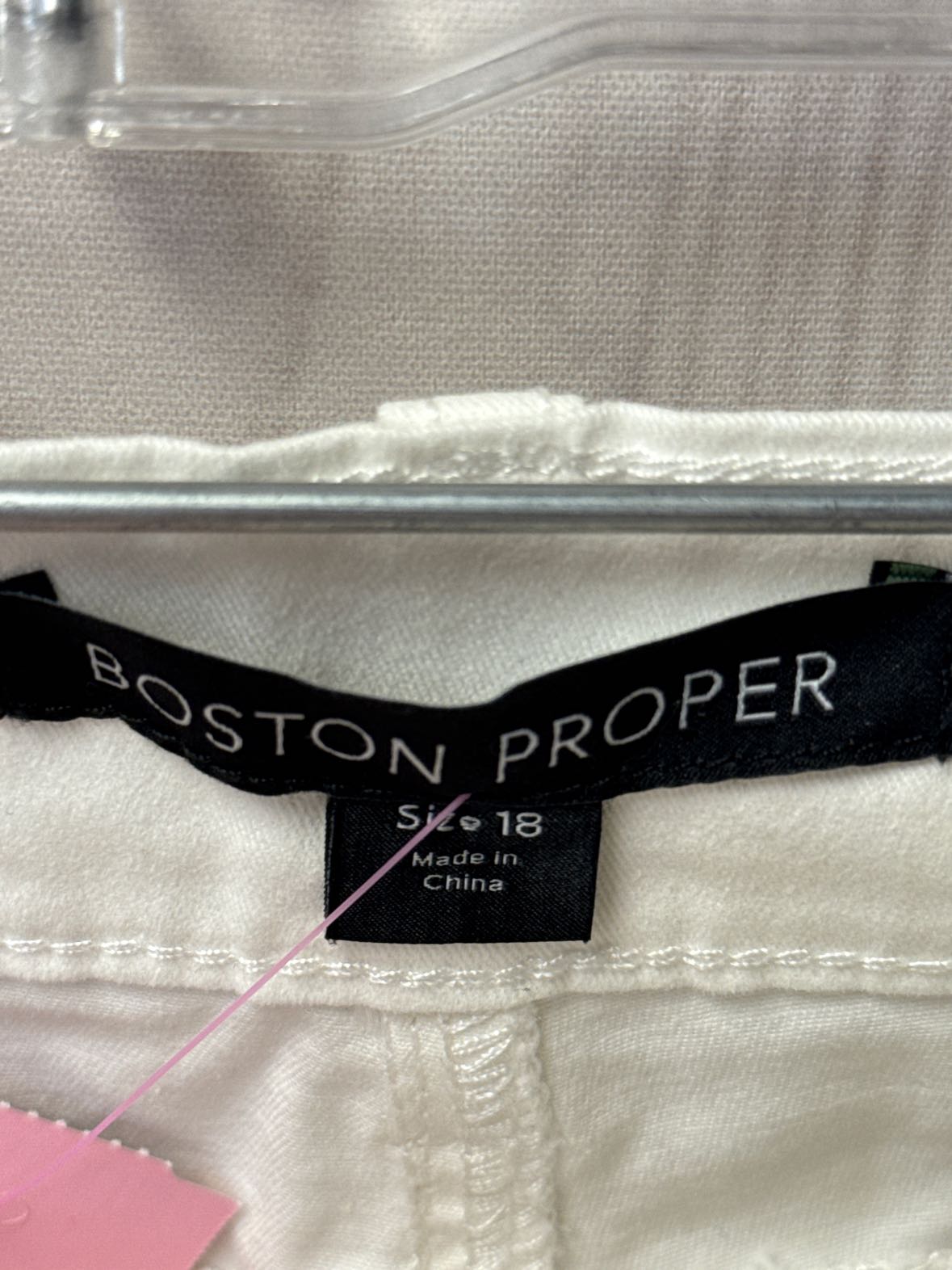 Boston Proper Women's Size 18 White Rhinestone Pants