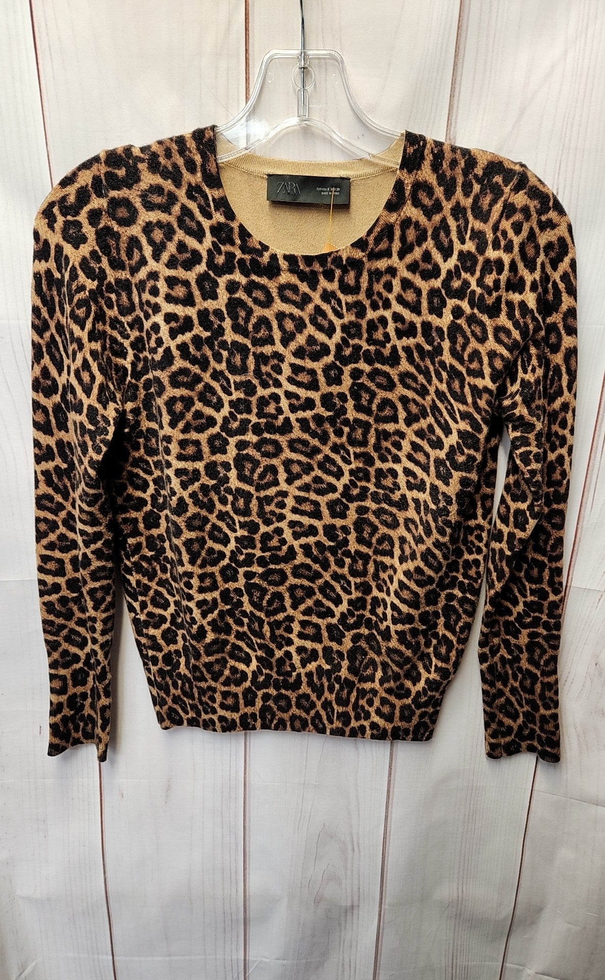 Zara Women's Size S Brown Animal Print Sweater