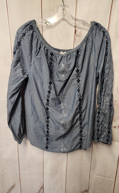 Chico's Women's Size 1 = US M Blue Long Sleeve Top