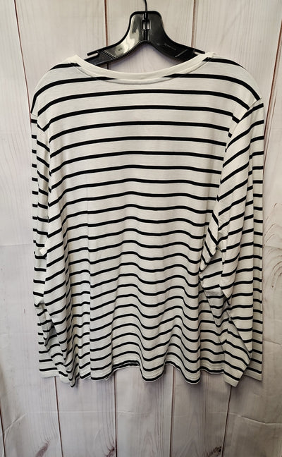 Lands End Women's Size 2X White Long Sleeve Top