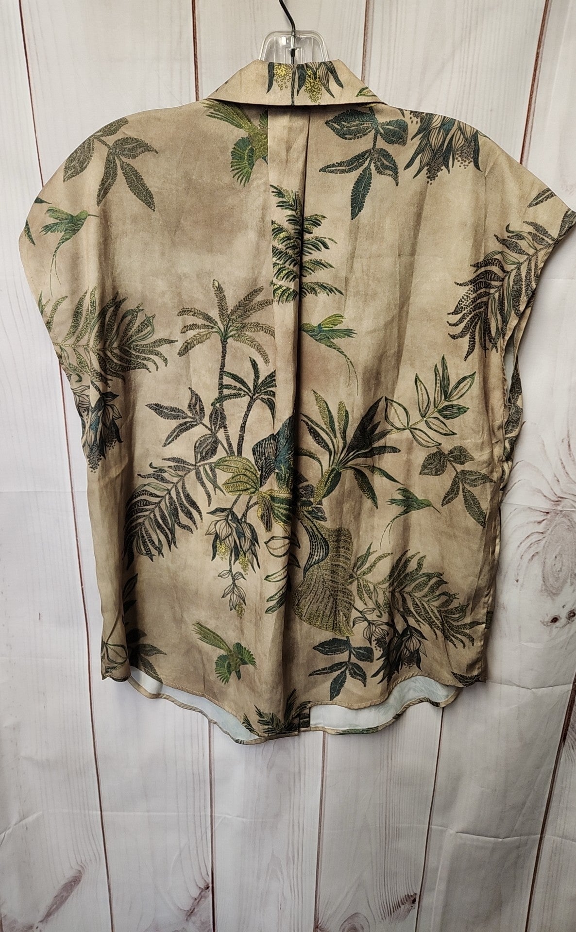 Philosophy Women's Size L Green Floral Sleeveless Top