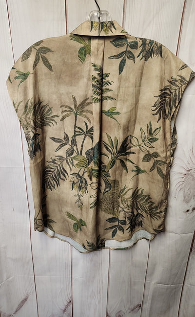 Philosophy Women's Size L Green Floral Sleeveless Top