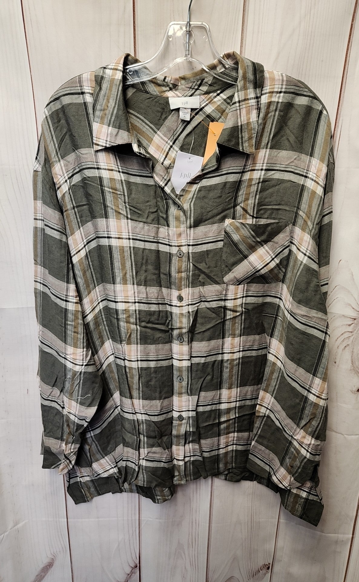 J Jill Women's Size XL Green Long Sleeve Top