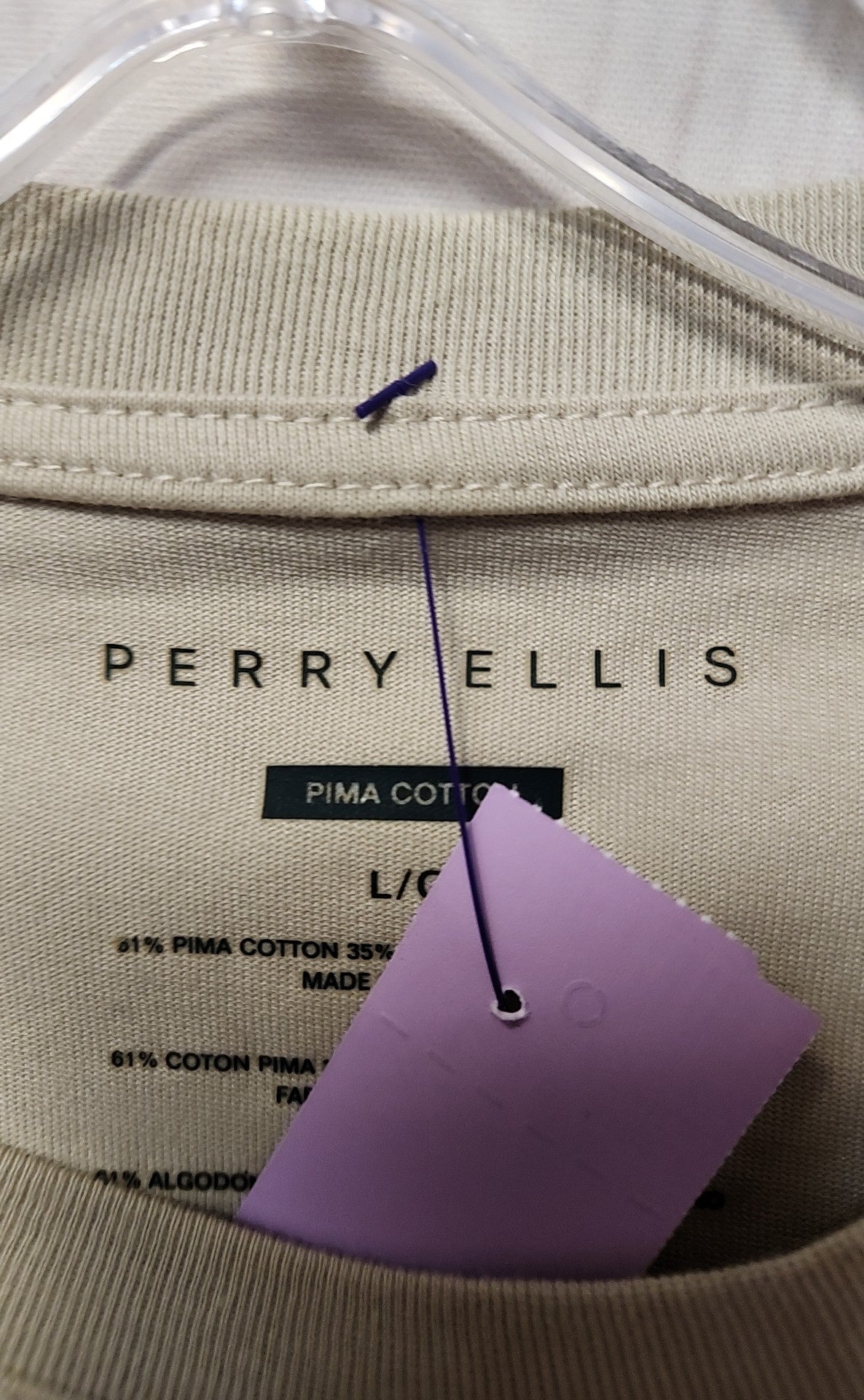 Perry Ellis Men's Size L Beige Shirt