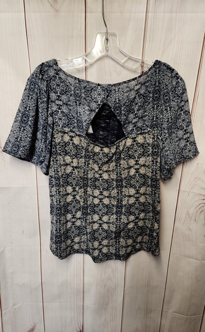 Lucky Brand Women's Size M Navy Short Sleeve Top