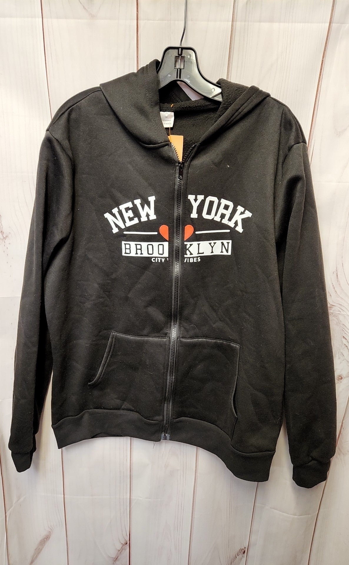 Women's Size M Black Full Zip Hooded Sweatshirt