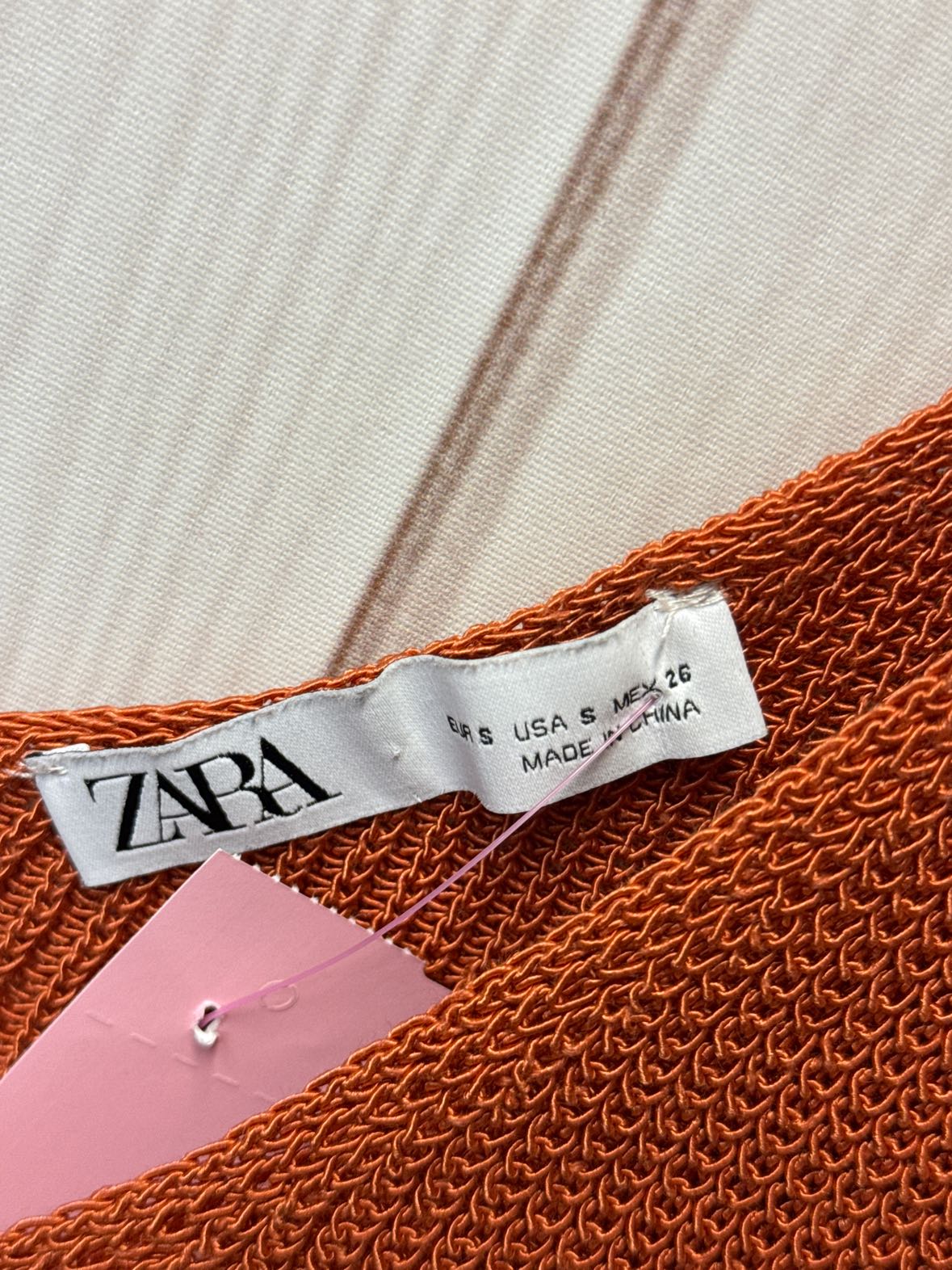 Zara Women's Size S Orange Knit Sleeveless Top