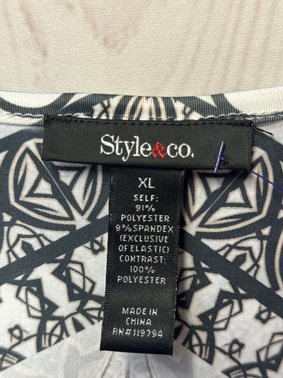 Style & Co Women's Size XL White & Gray Dress