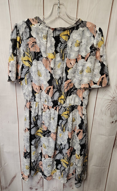 Loft Women's Size M Gray Floral Dress