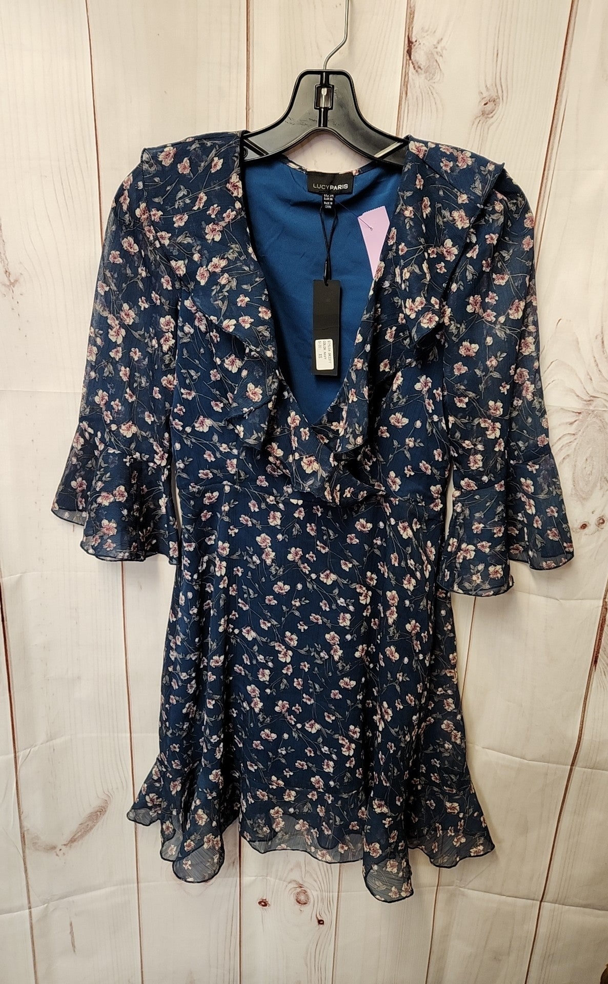 Lucy Paris Women's Size XS Navy Floral Dress