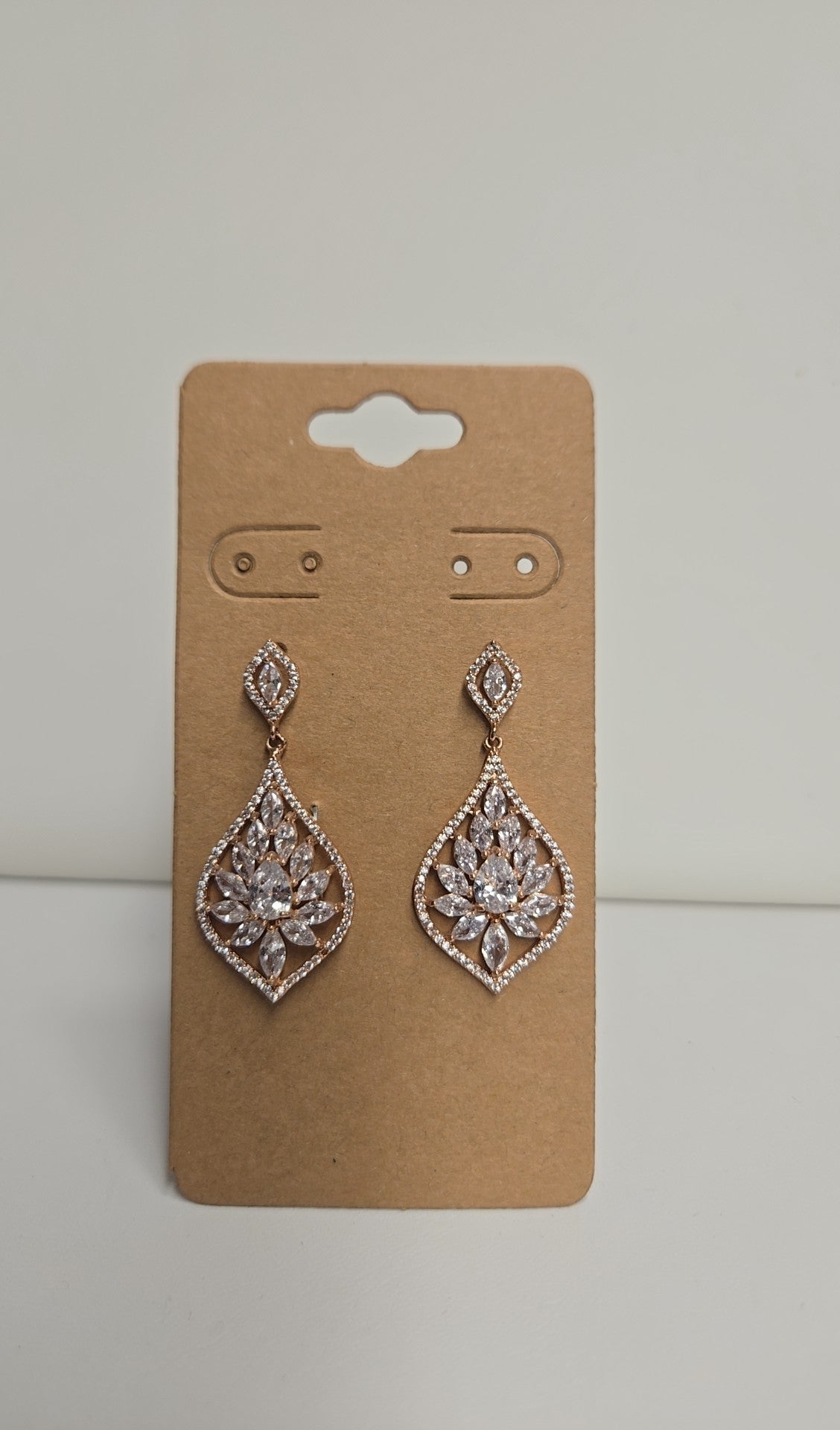Rose Gold Rhinestone Earrings