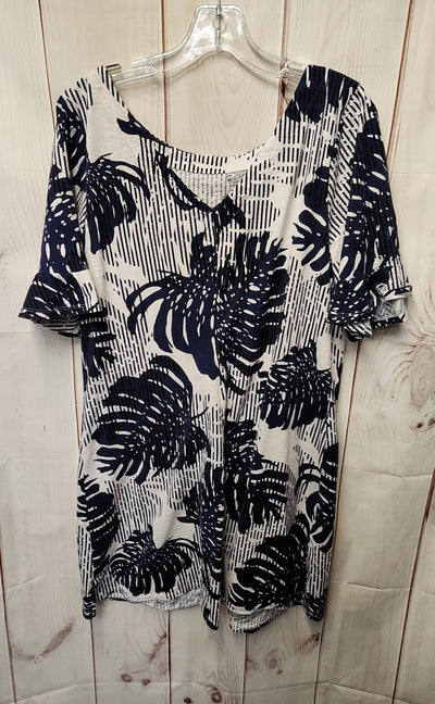Tommy Bahama Women's Size L White & Blue Floral Dress