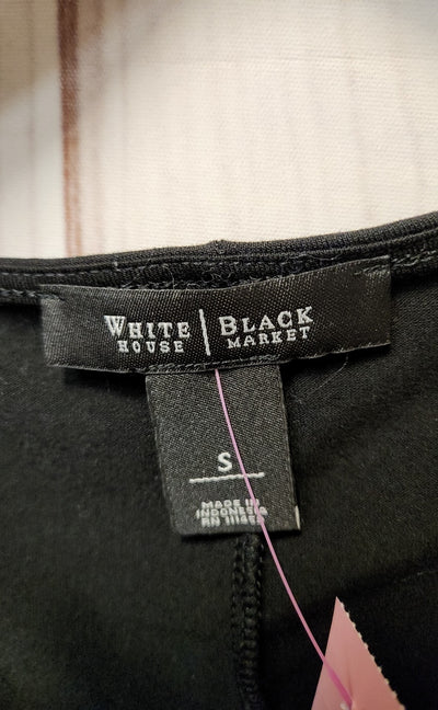 White House Black Market Women's Size S Black Short Sleeve Top