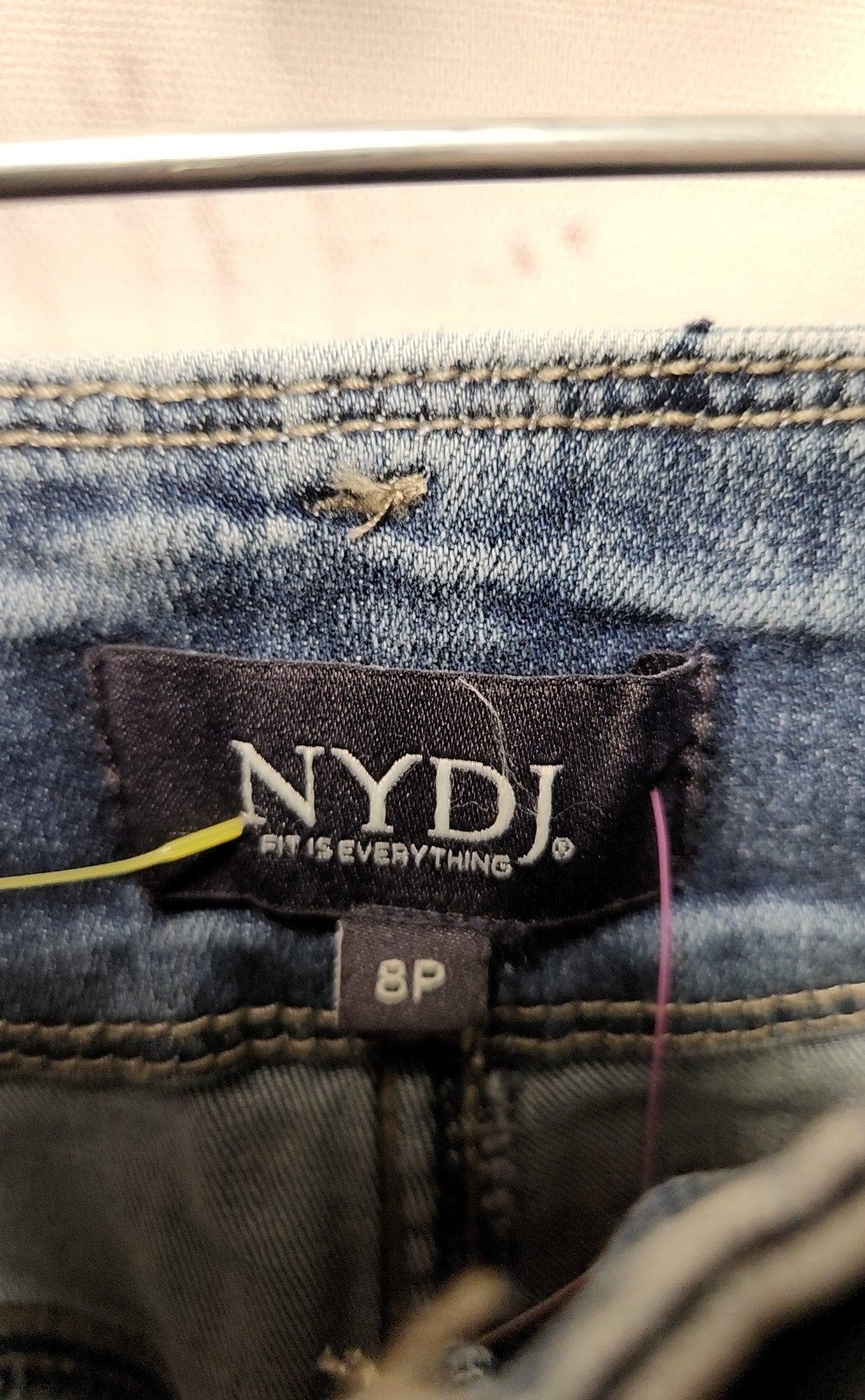 NYDJ Women's Size 8 Petite Blue Wide Leg Denim Capris