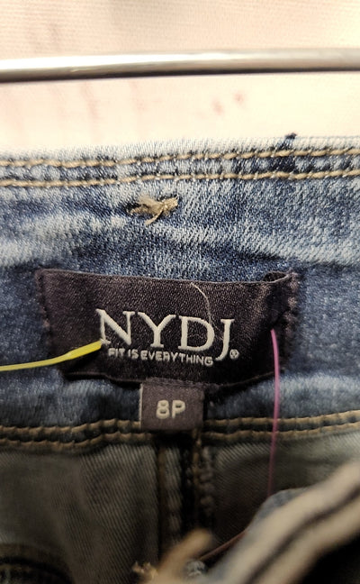 NYDJ Women's Size 8 Petite Blue Wide Leg Denim Capris