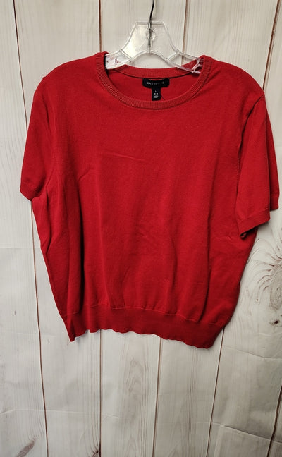 Lands End Women's Size L Red Short Sleeve Top