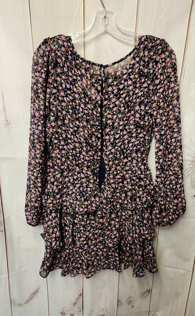 Trixxi Women's Size S Navy Floral Dress