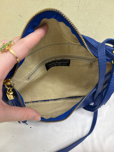Laura Di Maggio Blue Leather Purse Bag