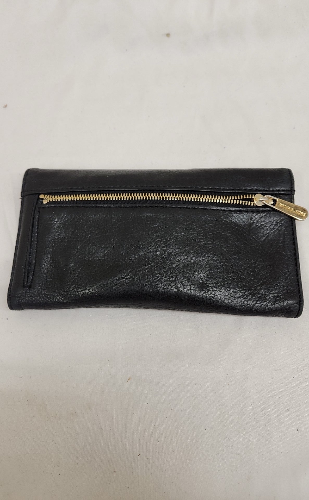 Michael Kors Black Leather Wallet AS IS - scratches/wear