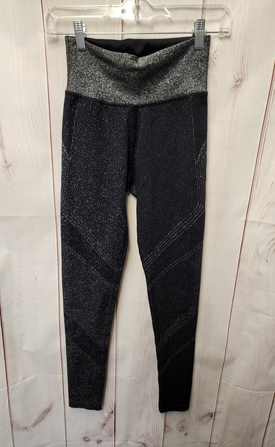 Athleta Women's Size S Black Metallic Leggings