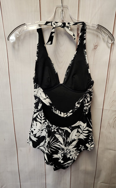 Old Navy Women's Size S Black & White Floral Swimsuit