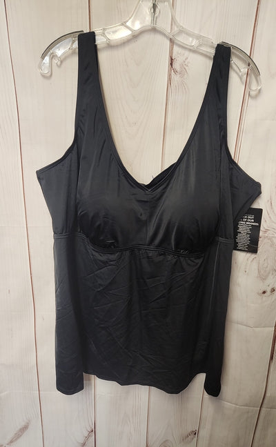 Swimsuits for all Women's Size 3X Black Swim Top