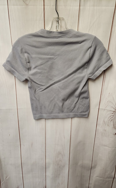 No Comment Women's Size S Gray Short Sleeve Top