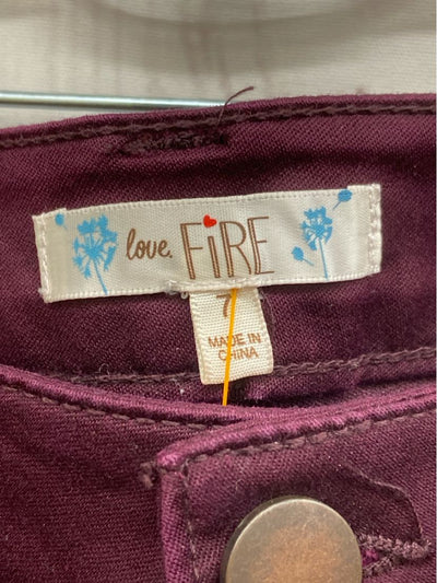 Love Fire Women's Size 7 Purple Pants