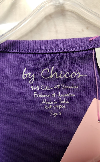 NWT Chico's Women's Size 3 = US XL Purple Sleeveless Top