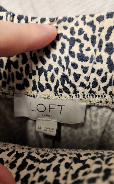 Loft Women's Size M Beige Animal Print Pajamas