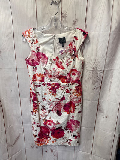 Adrianna Papell Women's Size 2 White & Pink Floral Dress