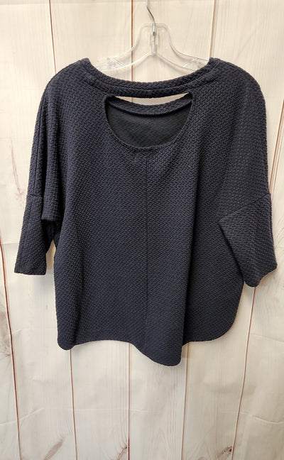 Deletta Women's Size S Navy Short Sleeve Top