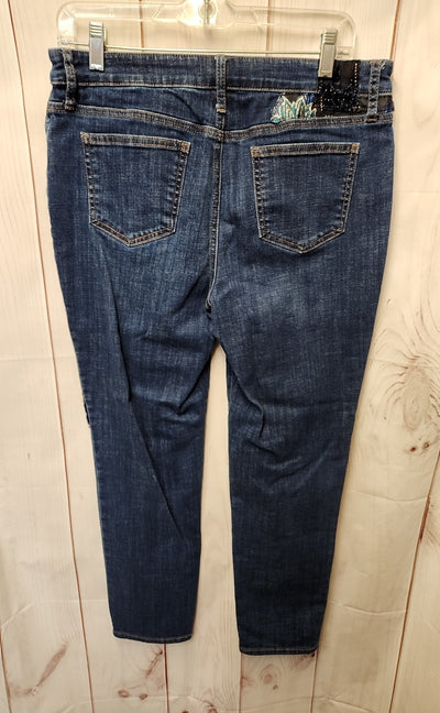 Chico's Women's Size 1 = US 8 Blue Jeans So Slimming Girlfriend Slim Leg Ankle