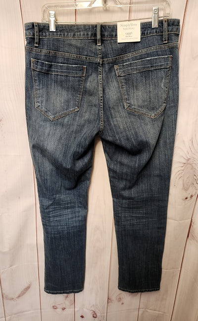 NWt Simply Vera Women's Size 32 (13-14) Blue Jeans Capri Mid Rise