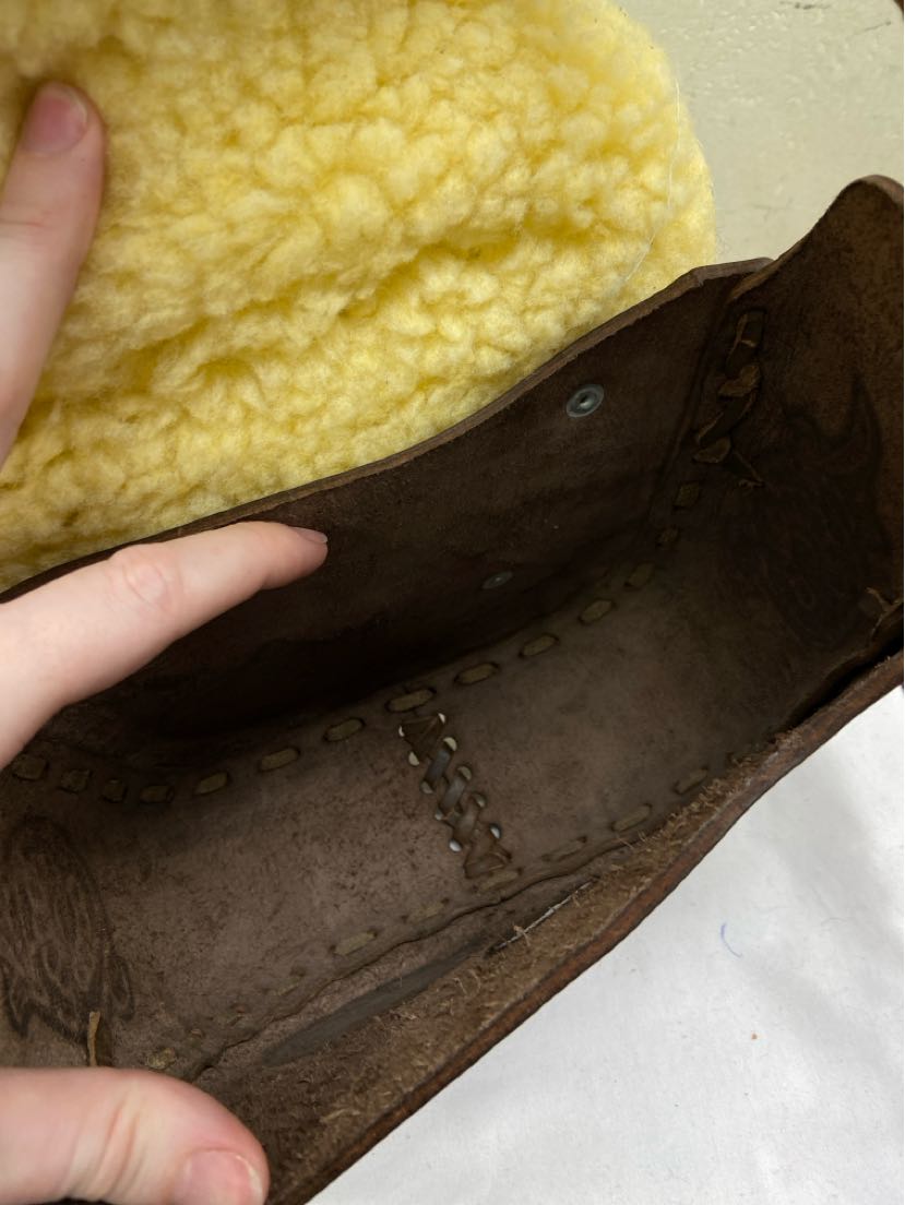 VTG Made In Mexico Tooled Leather Western Cowgirl Sherling Saddle Purse