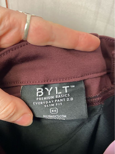 NWT Bylt Men's Size 34 Maroon Pants