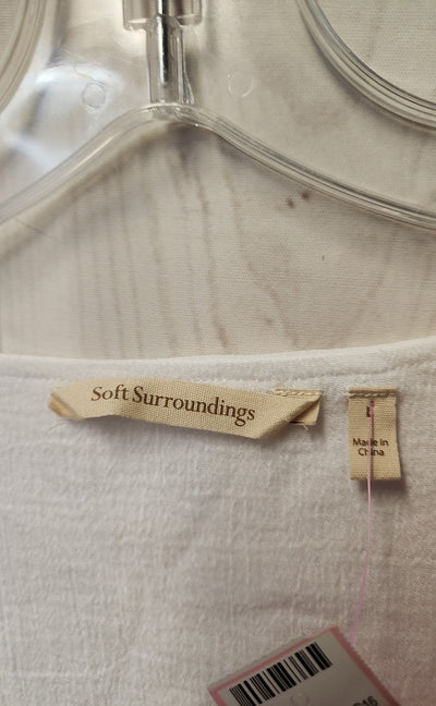 Soft Surroundings Women's Size L White Sleeveless Top