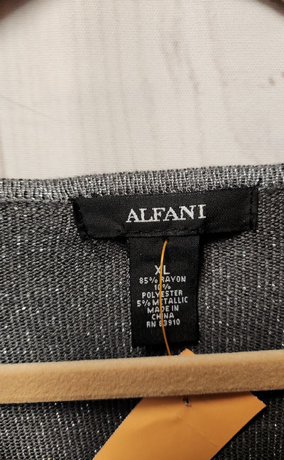 Alfani Women's Size XL Gray Metallic Long Sleeve Top