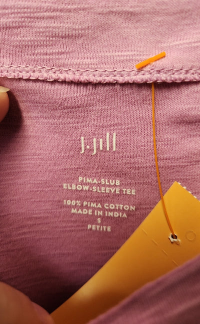 J Jill Women's Size S Petite Pink Short Sleeve Top