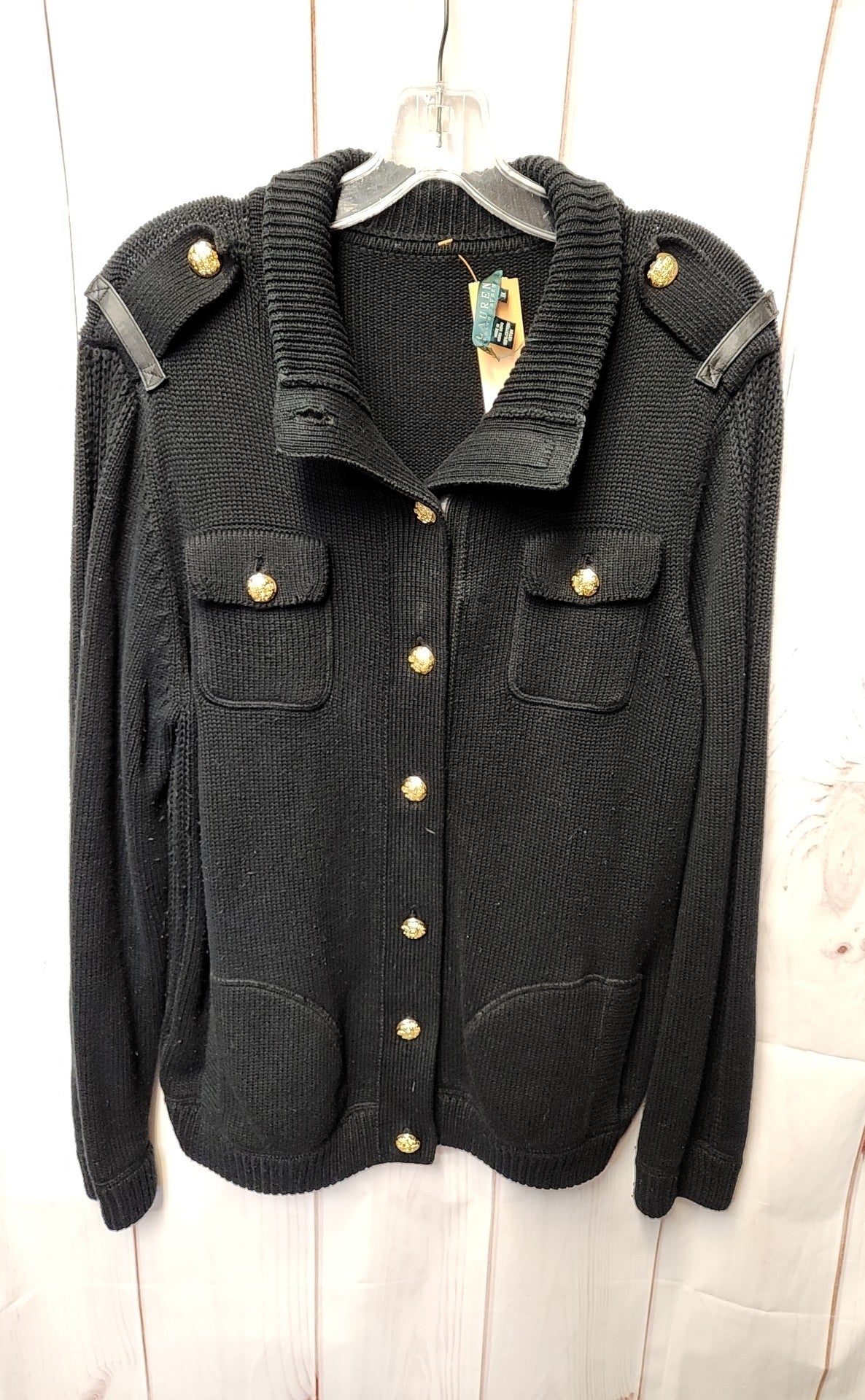 Ralph Lauren Women's Size 1X Black Cardigan